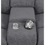  Coaster Furniture Bahrain 609542P Upholstered Power Loveseat - Charcoal IMAGE 6