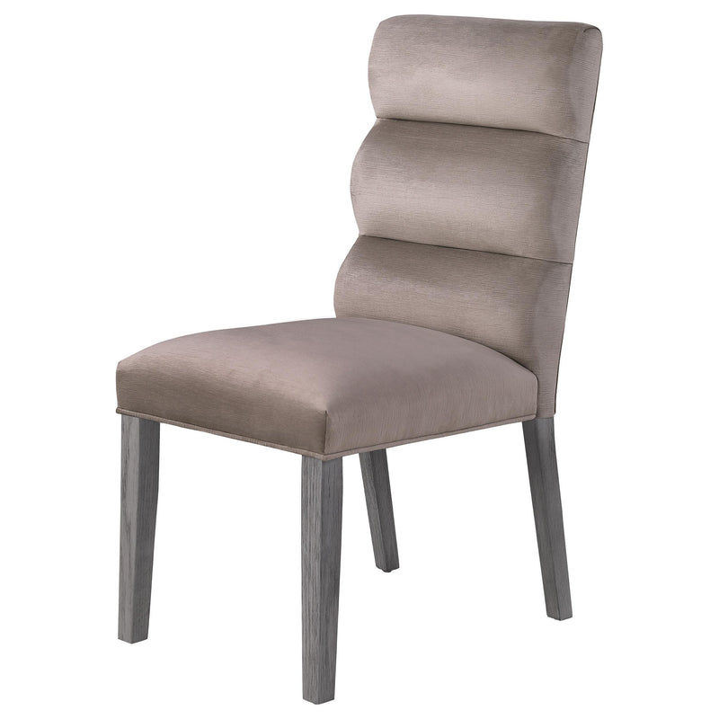  Coaster Furniture Carla 106684 Velvet Upholstered Dining Side Chair - Ash IMAGE 3