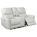  Coaster Furniture Greenfield 610262P Upholstered Power Reclining Loveseat - Dove Grey IMAGE 3