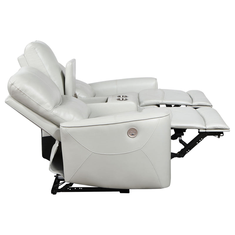  Coaster Furniture Greenfield 610262P Upholstered Power Reclining Loveseat - Dove Grey IMAGE 7