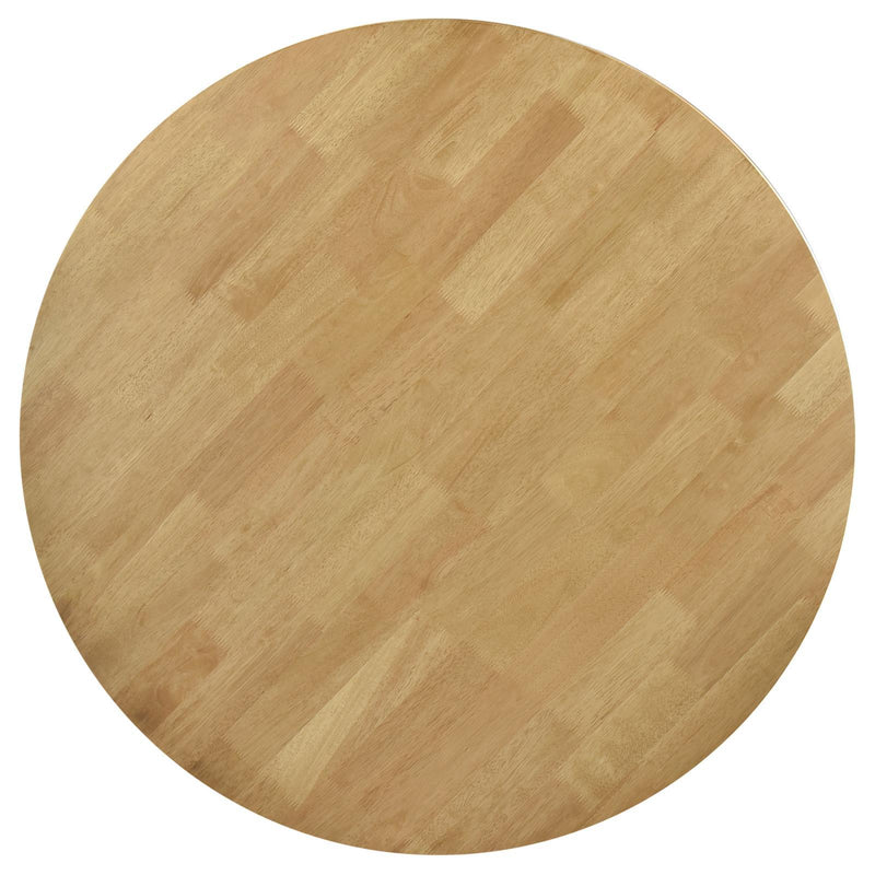  Coaster Furniture Elowen 108440 Round 42-inch Solid Wood Dining Table - Light Walnut IMAGE 4