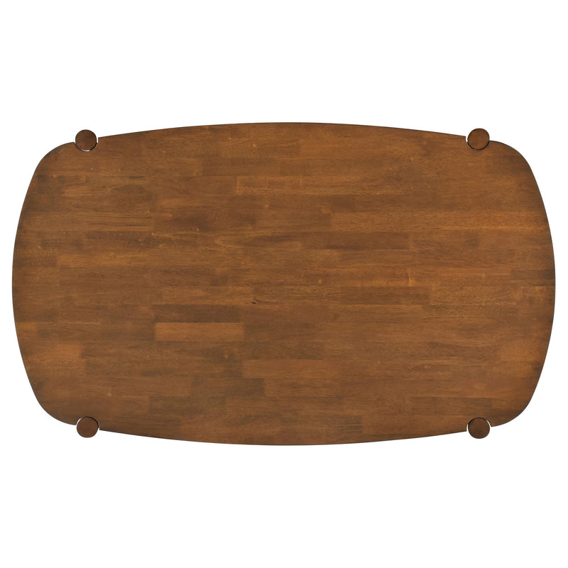  Coaster Furniture Dortch 108461 Oval 63-inch Solid Wood Dining Table - Walnut IMAGE 5