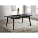  Coaster Furniture Crestmont 121251 78-inch Extension Dining Table - Black Faux Marble IMAGE 2