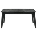  Coaster Furniture Crestmont 121251 78-inch Extension Dining Table - Black Faux Marble IMAGE 5