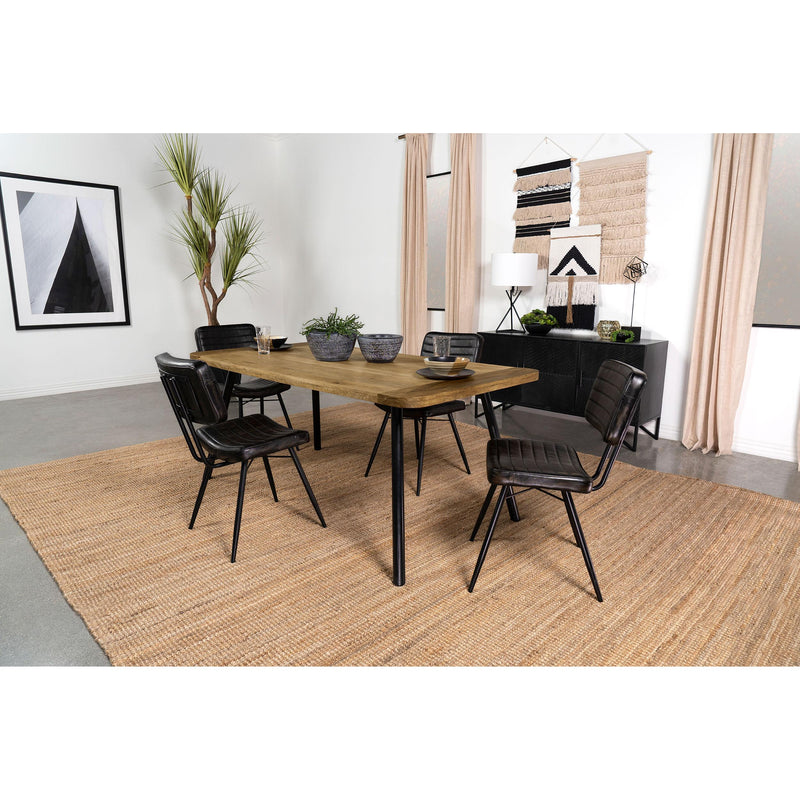 Coaster Furniture Maverick 123041 Rectangular Tapered Legs Dining Table - Natural Mango/Black IMAGE 7