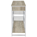 Coaster Furniture Melrose 182275 2-Shelf Wine Cabinet with 2 Drawers - Gray Washed Oak/Chrome IMAGE 5