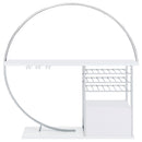 Coaster Furniture Risley 182798 2-Door Circular LED Home Bar with Wine Storage - White High Gloss IMAGE 16