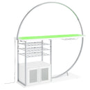 Coaster Furniture Risley 182798 2-Door Circular LED Home Bar with Wine Storage - White High Gloss IMAGE 7