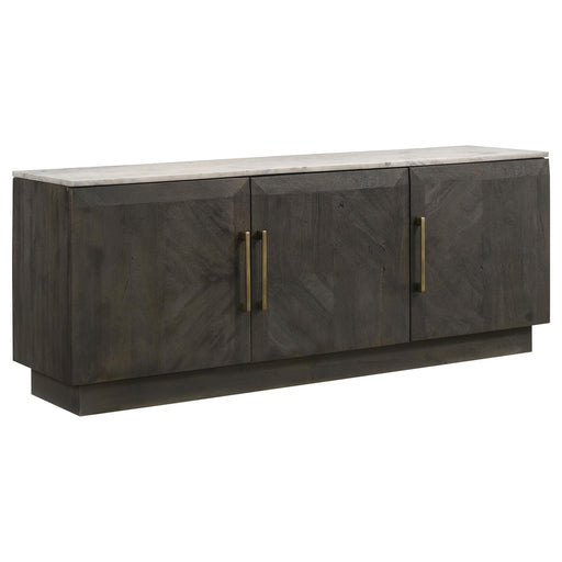  Coaster Furniture Dennis 190655 3-door Marble Top Sideboard Buffet - Tobacco Grey IMAGE 1