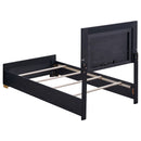  Coaster Furniture Marceline 222831T Wood Twin LED Panel Bed - Black IMAGE 3