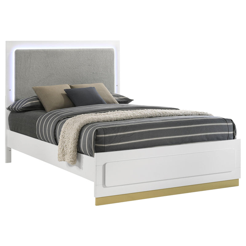  Coaster Furniture Caraway 224771KE Wood Eastern King LED Panel Bed - White IMAGE 4