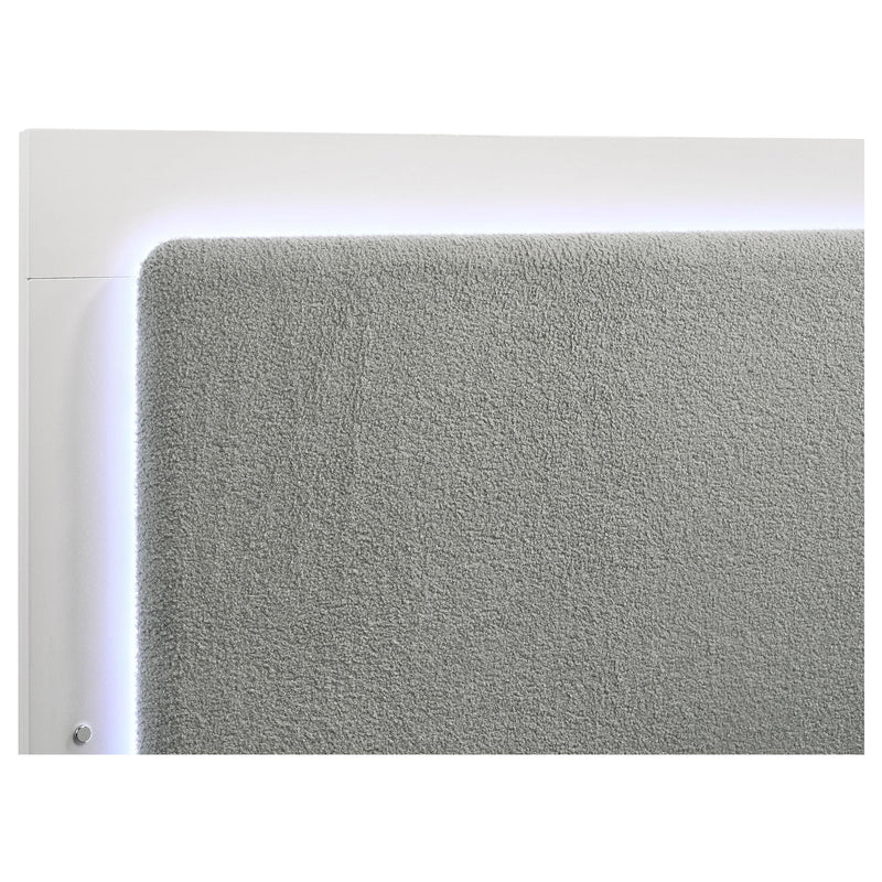  Coaster Furniture Caraway 224771KE Wood Eastern King LED Panel Bed - White IMAGE 6