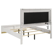  Coaster Furniture Caraway 224771KW Wood California King LED Panel Bed - White IMAGE 3