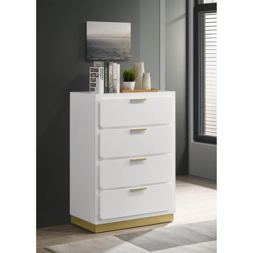  Coaster Furniture Caraway 224775 4-Drawer Bedroom Chest - White IMAGE 2