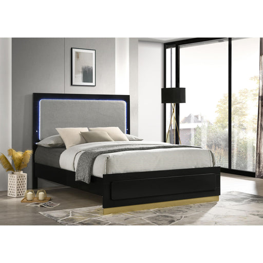  Coaster Furniture Caraway 224781KW Wood California King LED Panel Bed - Black IMAGE 2