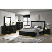  Coaster Furniture Caraway 224781KW Wood California King LED Panel Bed - Black IMAGE 5
