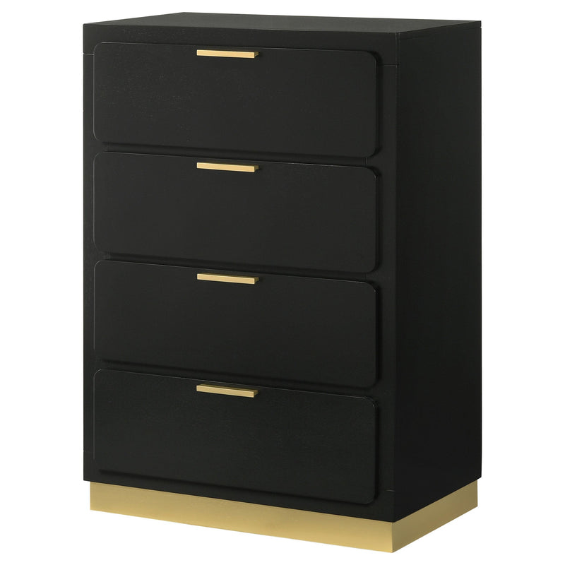  Coaster Furniture Caraway 224785 4-Drawer Bedroom Chest - Black IMAGE 4