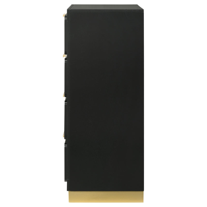  Coaster Furniture Caraway 224785 4-Drawer Bedroom Chest - Black IMAGE 5