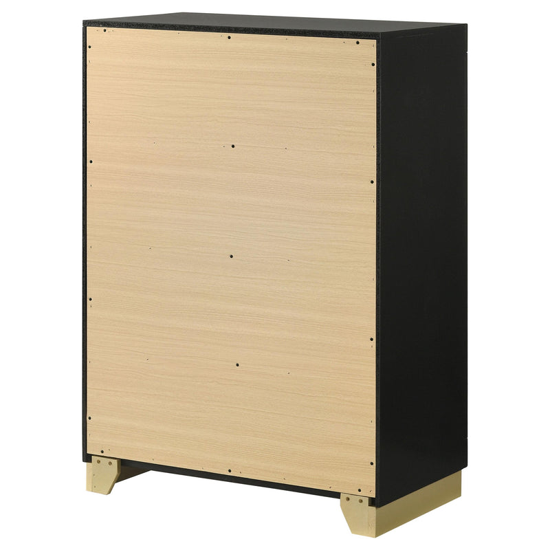  Coaster Furniture Caraway 224785 4-Drawer Bedroom Chest - Black IMAGE 8