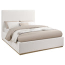  Coaster Furniture Knox 302053Q Upholstered Queen Panel Bed - Cream IMAGE 1