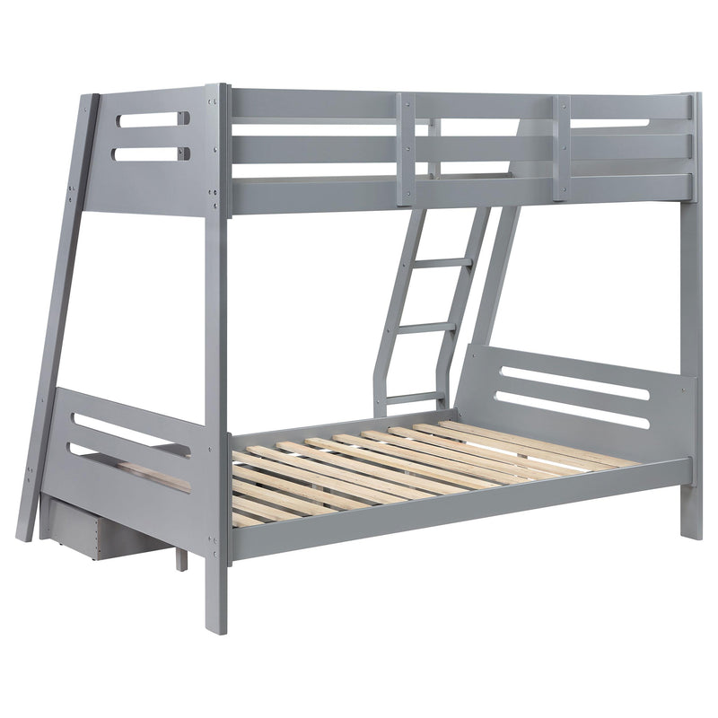 Coaster Furniture Trisha 460562TF Wood Twin Over Full Bunk Bed with Storage Drawers - Grey IMAGE 5