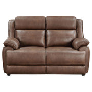  Coaster Furniture Ellington 508282 Upholstered Padded Arm Loveseat - Dark Brown IMAGE 3