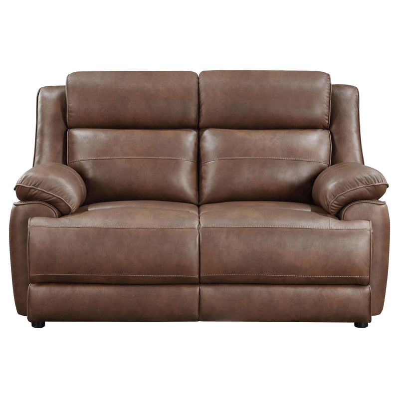  Coaster Furniture Ellington 508282 Upholstered Padded Arm Loveseat - Dark Brown IMAGE 3