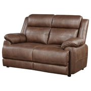  Coaster Furniture Ellington 508282 Upholstered Padded Arm Loveseat - Dark Brown IMAGE 4