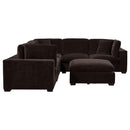  Coaster Furniture Lakeview 551464-SETA 5 pc Upholstered Modular Sectional Sofa - Dark Chocolate IMAGE 2
