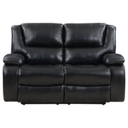  Coaster Furniture Camila 610245 Upholstered Motion Reclining Loveseat - Black IMAGE 5