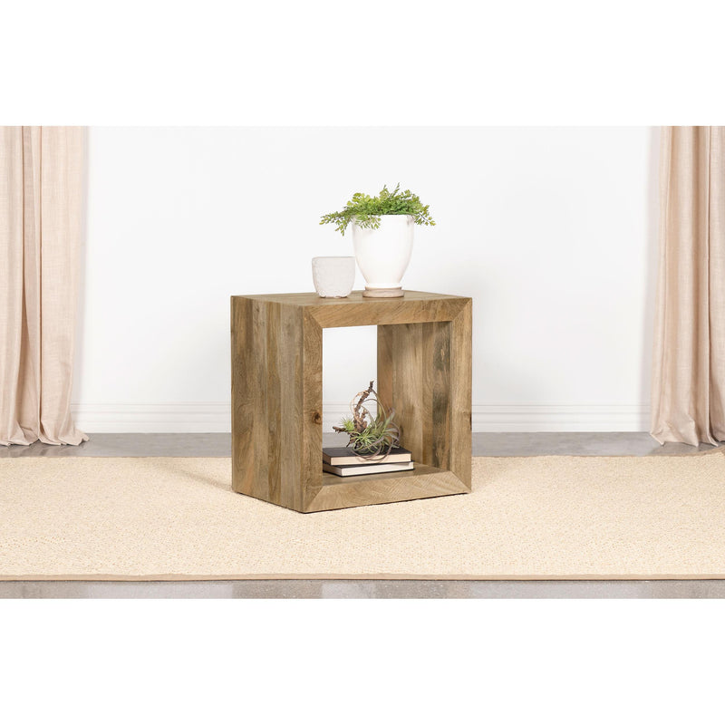  Coaster Furniture Benton 704837 Rectangular Solid Wood End Table - Natural IMAGE 2