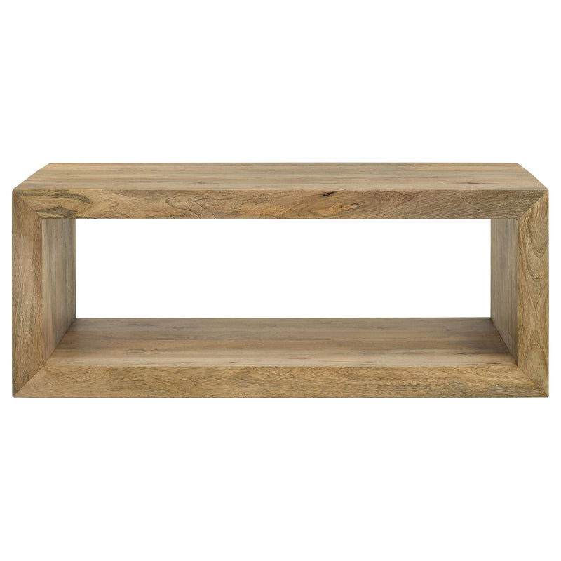  Coaster Furniture Benton 704838 Rectangular Solid Wood Coffee Table - Natural IMAGE 3