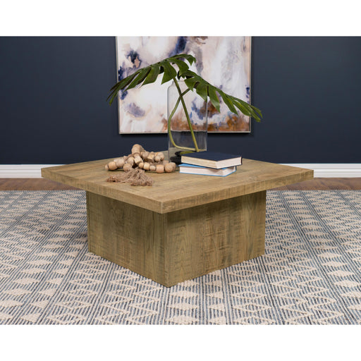  Coaster Furniture Devar 708068 Square Engineered Wood Coffee Table - Mango Brown IMAGE 2