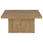  Coaster Furniture Devar 708068 Square Engineered Wood Coffee Table - Mango Brown IMAGE 3