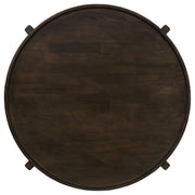  Coaster Furniture Cota 708288 Round Solid Wood Coffee Table - Dark Brown IMAGE 5