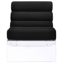  Coaster Furniture Serreta 903162 Boucle Upholstered Armless Acrylic Chair - Black IMAGE 3