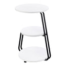  Coaster Furniture Hilly 930071 3-tier Round Accent Side Table - White and Black IMAGE 4