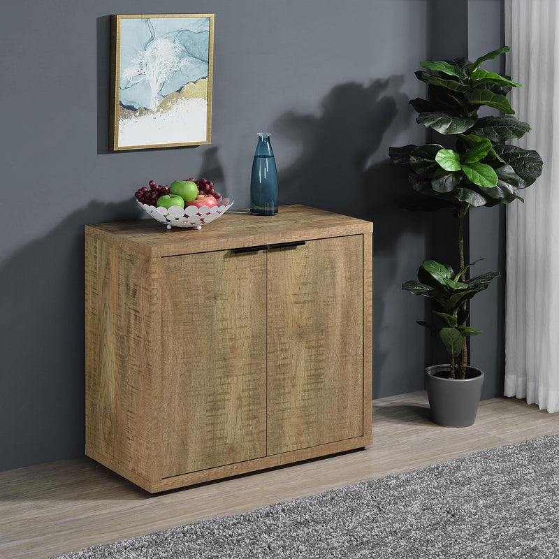 Coaster Furniture Pepita 950394 2-Door Engineered Wood Accent Cabinet with Adjustable Shelves - Mango Brown IMAGE 2