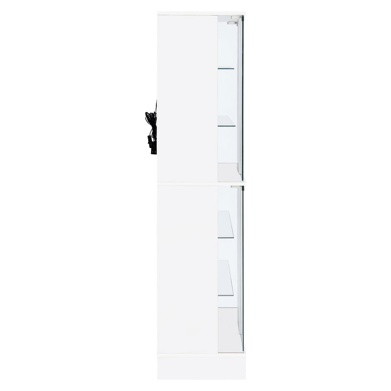 Coaster Furniture Cabra 950397 4-door LED Curio Display Cabinet - White High Gloss IMAGE 10
