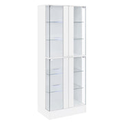 Coaster Furniture Cabra 950397 Display Case Curio Cabinet with Glass Shelves and LED Lighting - White High Gloss IMAGE 2