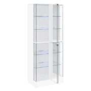 Coaster Furniture Cabra 950397 Display Case Curio Cabinet with Glass Shelves and LED Lighting - White High Gloss IMAGE 3