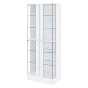 Coaster Furniture Cabra 950397 Display Case Curio Cabinet with Glass Shelves and LED Lighting - White High Gloss IMAGE 5