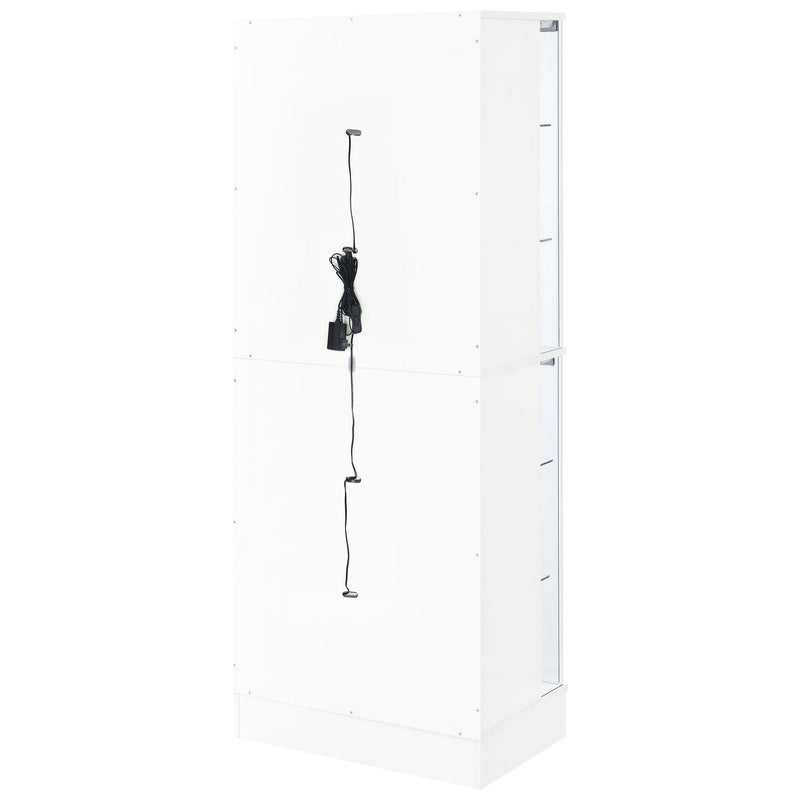 Coaster Furniture Cabra 950397 Display Case Curio Cabinet with Glass Shelves and LED Lighting - White High Gloss IMAGE 9