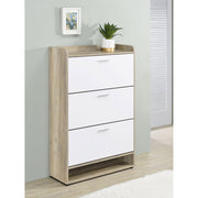 Coaster Furniture Denia 950403 3-Tier Shoe Storage Cabinet - Antique Pine/White IMAGE 2