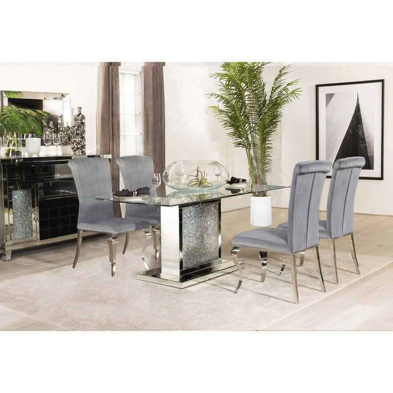 Coaster Furniture Marilyn Dining Table with Glass Top and Pedestal Base 115571N IMAGE 5