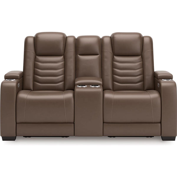  Signature Design by Ashley High Impact U1060118 Power Reclining Loveseat with Console and Adjustable Headrest IMAGE 1