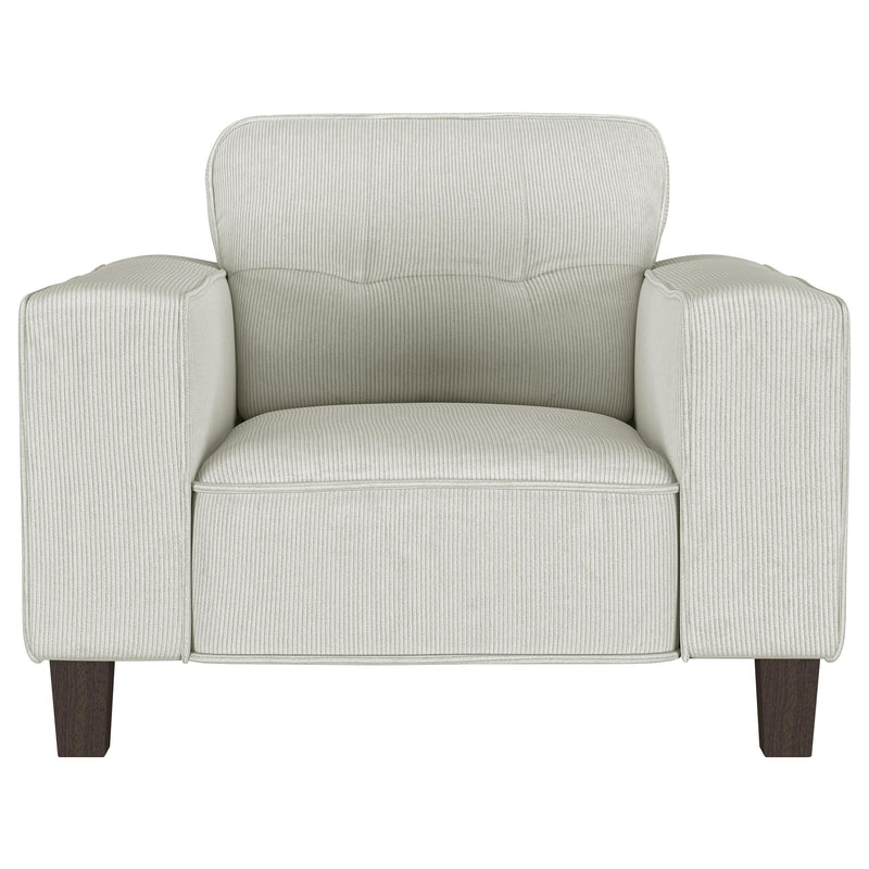  Coaster Furniture Deerhurst 509649 Upholstered Track Arm Tufted Accent Chair - Greige IMAGE 2