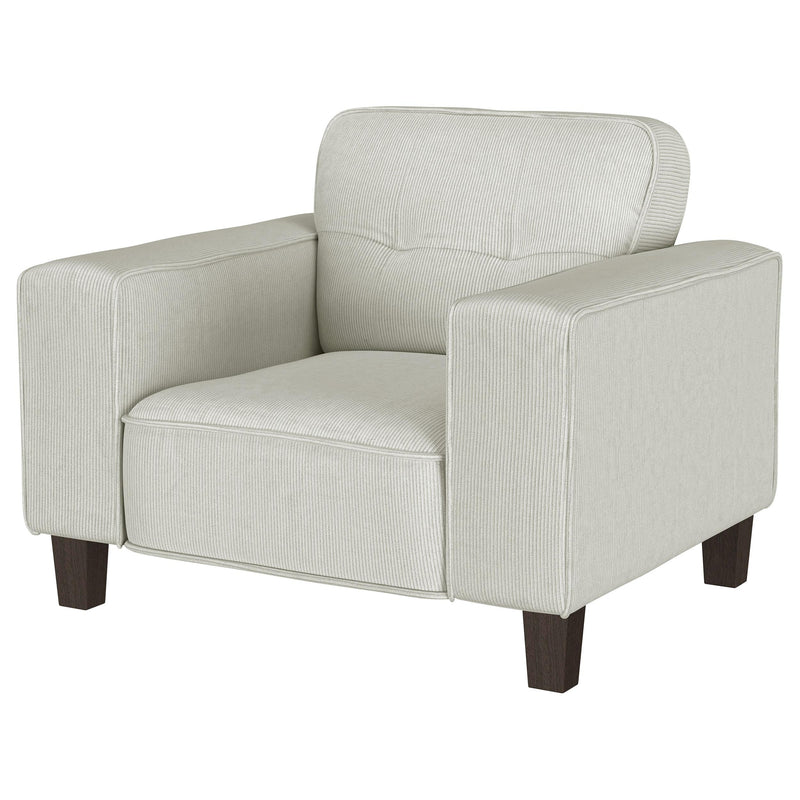  Coaster Furniture Deerhurst 509649 Upholstered Track Arm Tufted Accent Chair - Greige IMAGE 3