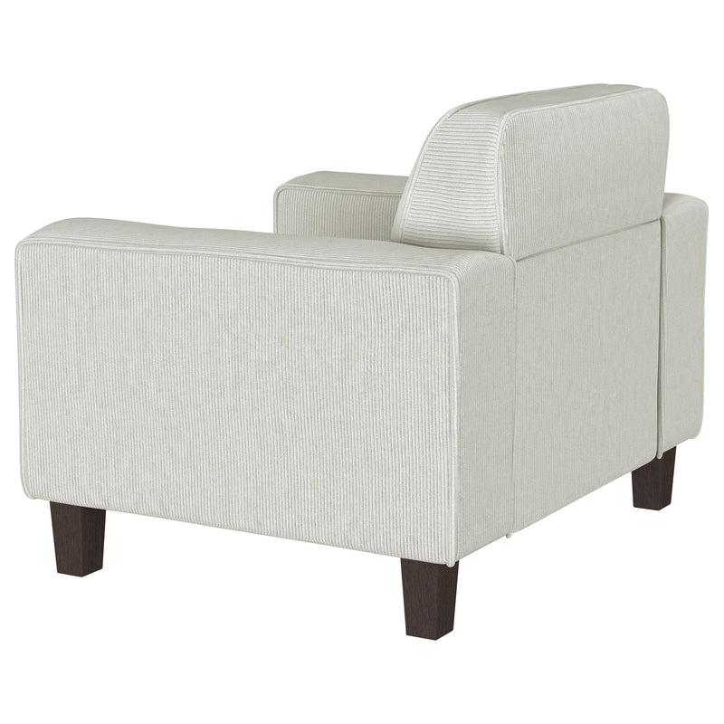  Coaster Furniture Deerhurst 509649 Upholstered Track Arm Tufted Accent Chair - Greige IMAGE 5