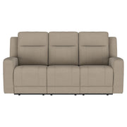  Coaster Furniture Brentwood 610281 Upholstered Motion Reclining Sofa - Taupe IMAGE 2